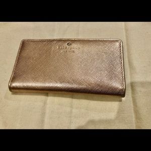 Rose gold Kate spade leather wallet
